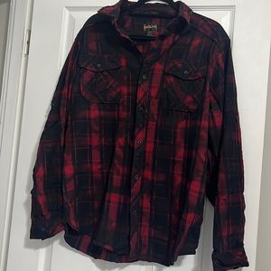 Helix Red and Black Plaid Long Sleeve XL